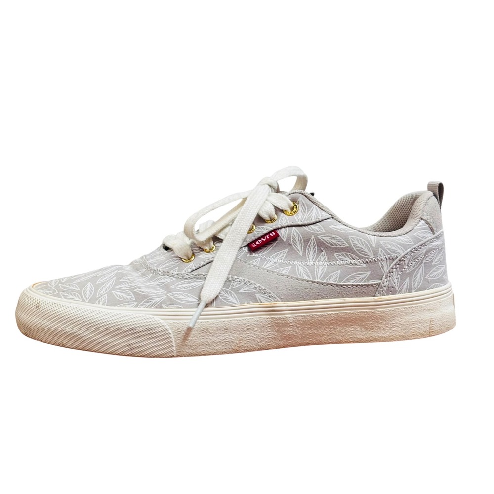 Levis Womens Grey Leaf Print Low Top Canvas Sneakers Size 9 5298101621